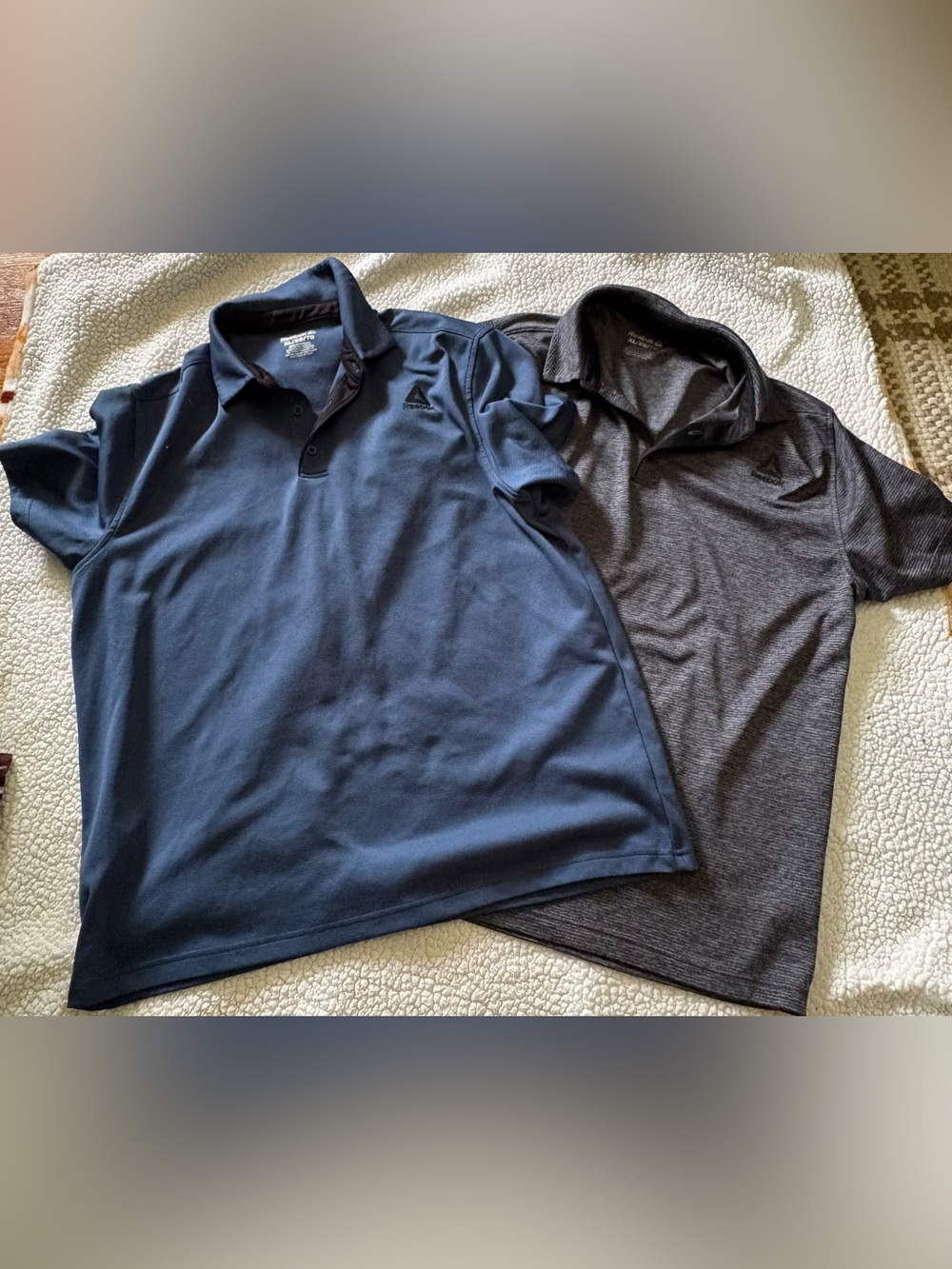 Reebok Men's Polo Duo - Navy and Charcoal Heather